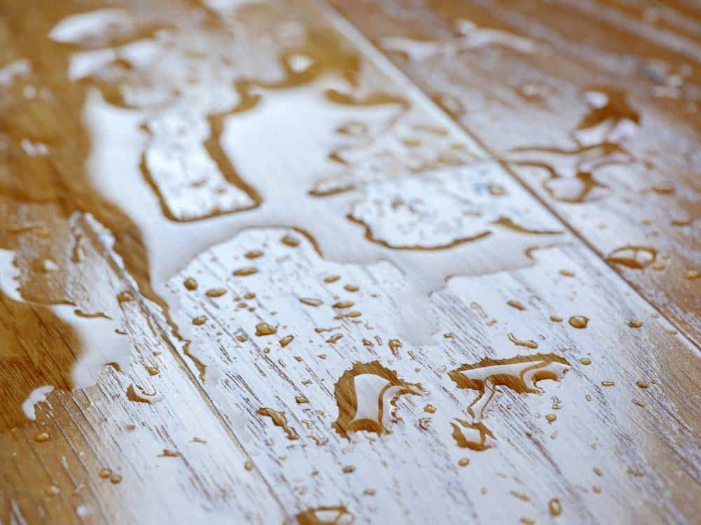 Spilled Water On A Wooden Flooring