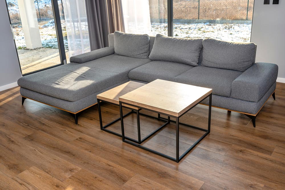 Living Room With Hybrid Flooring