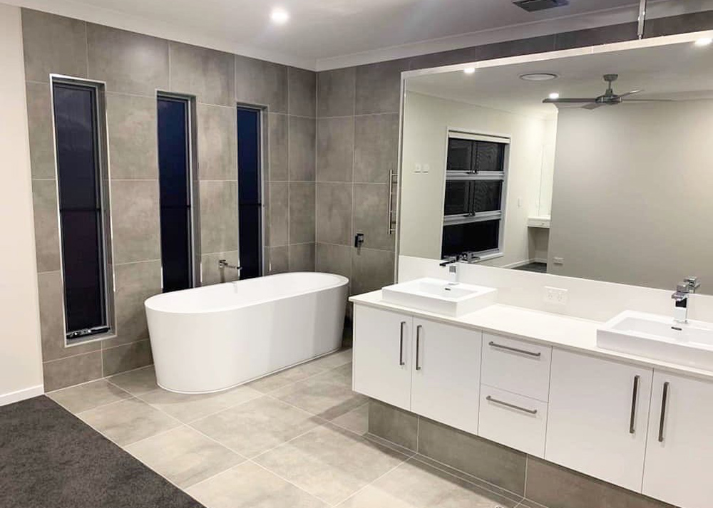 A Bathroom With High-quality Tiles