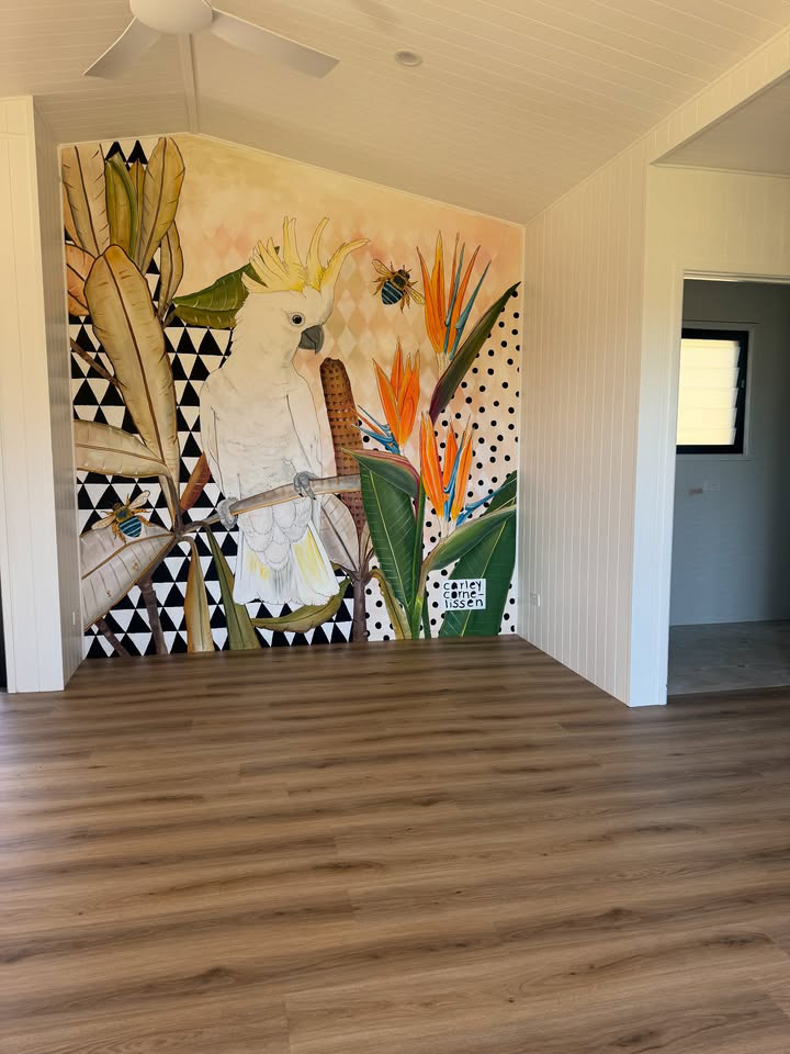 Room with Painted Wall and Timber Floor