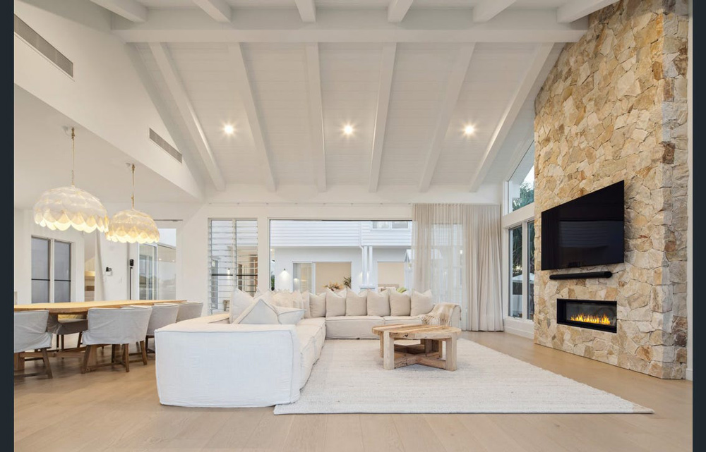 Spacious Living Room with Sofa and Tile Flooring