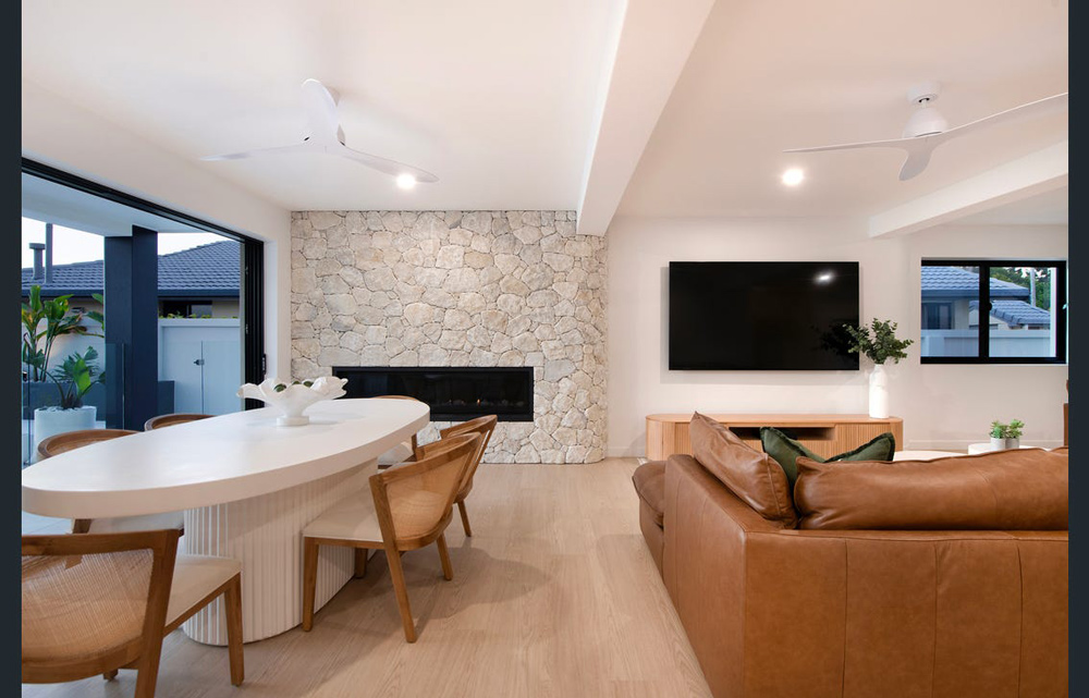 Timber Tiles on Dining and Living Room