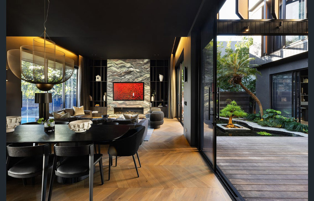 Timber Flooring on Dining Area Near Patio