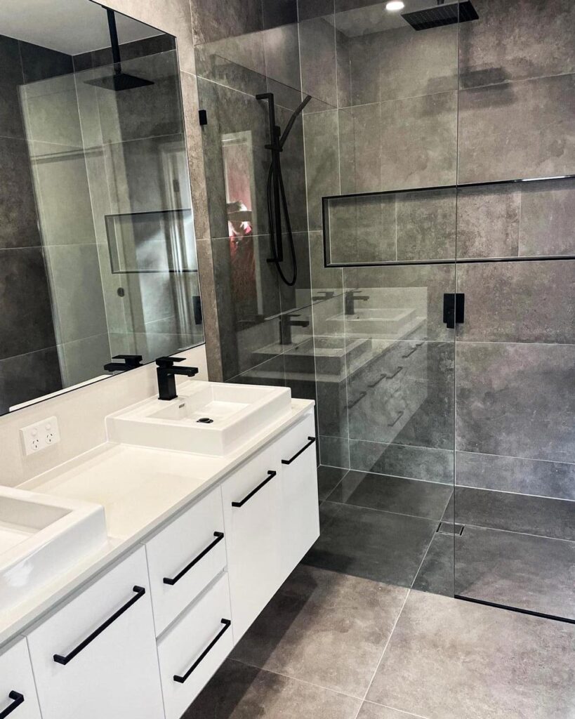 Darker Colour Of A Bathroom Tiles